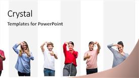  Presentation with skin care ethnic people - Cool new PPT theme with stripes isolated background smiling making backdrop and a  colored foreground