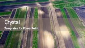  Presentation with crops - Presentation with stripes of agricultural parcels background and a gray colored foreground