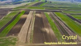  Presentation with crops - Presentation theme having stripes of agricultural parcels background and a tawny brown colored foreground