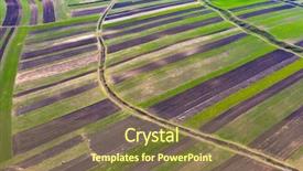  Presentation with crops - Presentation theme featuring stripes of agricultural parcels background and a tawny brown colored foreground