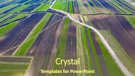  Presentation with crops - Cool new presentation theme with stripes of agricultural parcels backdrop and a tawny brown colored foreground