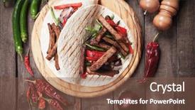  Presentation with mexican fajitas - PPT layouts with stripes with vegetables in tortilla background and a tawny brown colored foreground