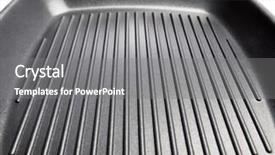  Presentation with frying - Cool new theme with stripped surface of steak frying pan backdrop and a gray colored foreground