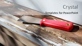  Presentation with home improvement - Amazing presentation theme having stripping-paint-from-windowsill backdrop and a sky blue colored foreground