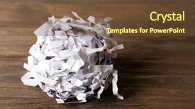  Presentation with shredder - Colorful presentation theme enhanced with strips of destroyed paper backdrop and a tawny brown colored foreground