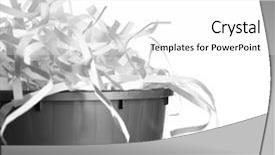  Presentation with shredder - PPT layouts enhanced with strips of destroyed paper background and a white colored foreground