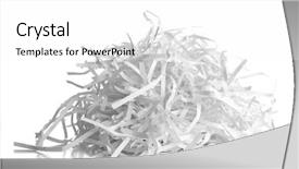 Presentation with shredder - Colorful slide set enhanced with strips of destroyed paper backdrop and a white colored foreground