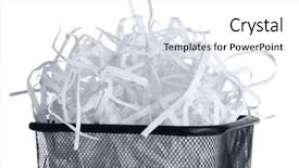  Presentation with shredder - Slides consisting of strips of destroyed paper background and a white colored foreground