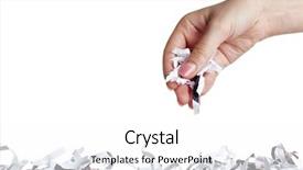  Presentation with shredder - Colorful presentation design enhanced with strips of destroyed paper backdrop and a white colored foreground