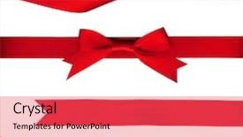  Presentation with red bow - Cool new presentation theme with strips of red shiny ribbon and a bow over a white background with clipping path backdrop and a red colored foreground