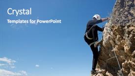  Presentation with route - Beautiful theme featuring strive - climbing a ferrata route backdrop and a teal colored foreground