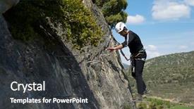  Presentation with route - Presentation having strive - climbing a ferrata route background and a dark gray colored foreground