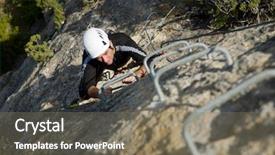  Presentation with route - Presentation theme enhanced with strive - climbing a ferrata route background and a violet colored foreground