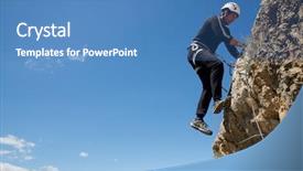  Presentation with oklahoma route 66 - Amazing PPT theme having strive - climbing a ferrata route backdrop and a teal colored foreground