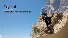  Presentation with route - Slide set consisting of strive - climbing a ferrata route background and a teal colored foreground