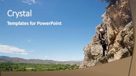  Presentation with oklahoma route 66 - Beautiful slide deck featuring strive - climbing a ferrata route backdrop and a teal colored foreground