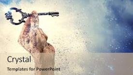  Presentation with struggle - PPT theme having strive - key in human hand struggle background and a lemonade colored foreground