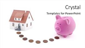  Presentation with piggy bank - Audience pleasing presentation theme consisting of flowers composition wreath made of various pink flowers on white background flat lay top view backdrop and a white colored foreground