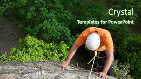  Presentation with spain - PPT theme having striving - ferrata in vadiello guara mountains background and a tawny brown colored foreground