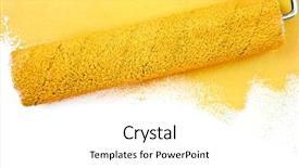 Presentation with brush stroke - PPT theme enhanced with stroke and a paint roller background and a  colored foreground