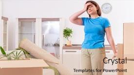  Presentation with stroke - Audience pleasing presentation design consisting of stroke headache - middle-aged woman moving to new backdrop and a  colored foreground