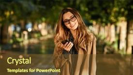  Presentation with cell phone towers - Presentation design consisting of while walking through empty boulevard background and a tawny brown colored foreground