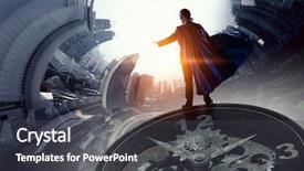  Presentation with super hero - Audience pleasing PPT theme consisting of strong and powerful as super backdrop and a dark gray colored foreground