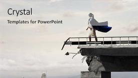  Presentation with hero woman - Beautiful PPT layouts featuring strong and powerful as super backdrop and a light gray colored foreground