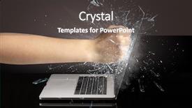  Presentation with strong - Slide deck enhanced with strong arm boxing laptop screen background and a  colored foreground