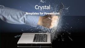  Presentation with strong - Slide set consisting of strong arm boxing laptop screen background and a  colored foreground