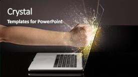  Presentation with laptop screen frame - Beautiful slide deck featuring strong arm boxing laptop screen backdrop and a  colored foreground