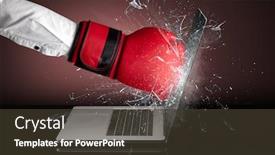  Presentation with laptop screen frame - Slide set enhanced with strong arm boxing laptop screen strongly background and a tawny brown colored foreground