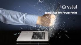  Presentation with boxing - Colorful presentation enhanced with strong arm boxing laptop screen strongly backdrop and a ocean colored foreground