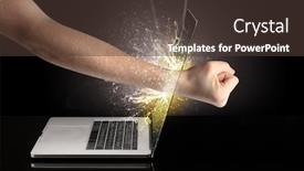  Presentation with strong - Cool new presentation design with strong arm boxing laptop screen strongly backdrop and a tawny brown colored foreground