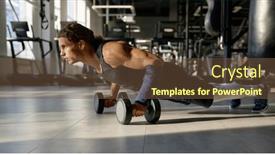  Presentation with strong - Slide set consisting of strong-bodybuilder-with-muscular-body background and a tawny brown colored foreground