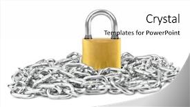  Presentation with chain - Presentation design with strong bonds - chain and lock isolated background and a white colored foreground