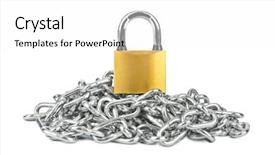  Presentation with electronic supply chain management - Beautiful presentation featuring strong bonds - chain and lock isolated backdrop and a white colored foreground