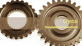  Presentation with animated gears - Cool new slides with strong bonds - closeup of two metal cog backdrop and a coral colored foreground