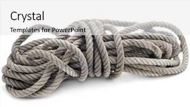  Presentation with hemp - PPT theme featuring strong bonds - coil of old hemp rope background and a white colored foreground