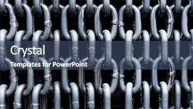  Presentation with chains - Cool new PPT layouts with strong bonds - curtain of silver metallic chains backdrop and a ocean colored foreground