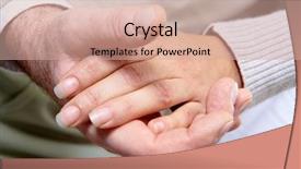  Presentation with couples holding hands - Presentation theme with strong bonds - photo of male and female background and a coral colored foreground