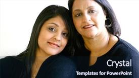  Presentation with mom and newborn - Audience pleasing presentation theme consisting of strong bonds - portrait of beautiful asian mom backdrop and a wine colored foreground