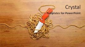  Presentation with bonds - Slides with strong bonds - problem solving concept gordian knot background and a coral colored foreground