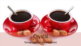  Presentation with red coffee bean - PPT theme consisting of strong coffee and cookie background and a red colored foreground