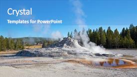  Presentation with faithful - Presentation theme with strong faith - geyser eruption in the old background and a teal colored foreground