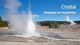  Presentation with yellowstone - Presentation design enhanced with strong faith - sawmill geyser eruption background and a teal colored foreground