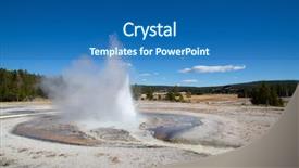  Presentation with yellowstone - Amazing presentation theme having strong faith - sawmill geyser eruption backdrop and a ocean colored foreground