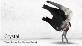  Presentation with effort - Presentation design consisting of strong faith - young girl making effort background and a white colored foreground