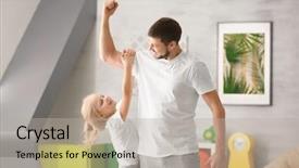  Presentation with big fat belly girl - Cool new PPT layouts with strong family - cute little girl and her backdrop and a  colored foreground