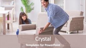  Presentation with moving in - Amazing slides having strong family - man moving armchair backdrop and a coral colored foreground